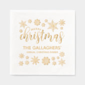 Hübsch Golden Snowflakes Frohe Weihnachtsessen Servietten Mit Folie (Vorderseite)