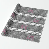 Hübsch grau floral geschenkpapier (Ungerollt)