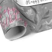 Hübsch grau floral geschenkpapier (Rolleneckpunkt)