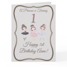 Hübsch Graurosa Ballerinas Prinzessin 1. Geburtsta