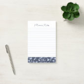 Hübsch Gray Florals Moderne Personalisierte Linde Post-it Klebezettel (Büro)