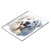 HÜBSCH GROSSES WEISS GROSSES PYRENEES HUND NOTIZBLOCK (Linke Seite)