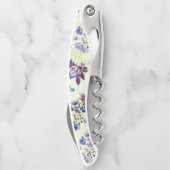 Hübsch grün mit Lila Blumenschrift Kellnermesser (Rückseite)