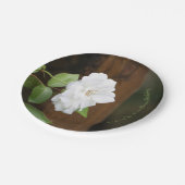 Hübsch-grün-weiß und braun-blütenrund pappteller (Schrägansicht)