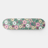 Hübsch-grüne Rosa-Blume Botanisch Skateboard (Horizontal)