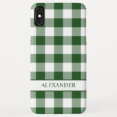 Hübsch grünes Weißbüffel Kariert Ihren Namen Case-Mate iPhone Hülle (Rückseite)