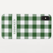 Hübsch grünes Weißbüffel Kariert Ihren Namen Case-Mate iPhone Hülle (Rückseite (Horizontal))
