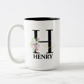 Hübsch H Mit Monogramm Initial Zweifarbige Tasse (Links)
