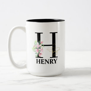 Hübsch H Mit Monogramm Initial Zweifarbige Tasse