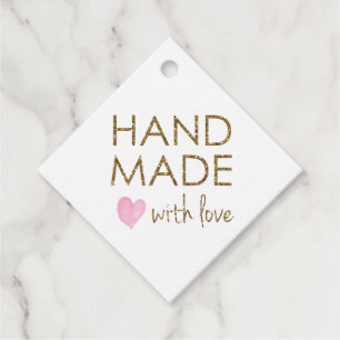 Hübsch Handgefertigt mit Liebe Geschenkanhänger