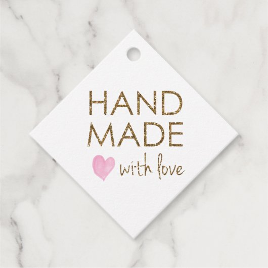 Hübsch Handgefertigt mit Liebe Geschenkanhänger (Vorderseite)