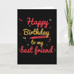 Hübsch Happy Birthday Best Friend Card Karte<br><div class="desc">Cream und Burnt Orange Happy Birthday Best Friend</div>