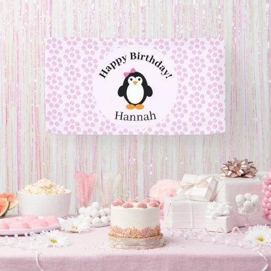 Hübsch Happy Birthday Penguin Banner (Party)