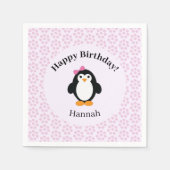 Hübsch Happy Birthday Penguin Serviette (Vorderseite)