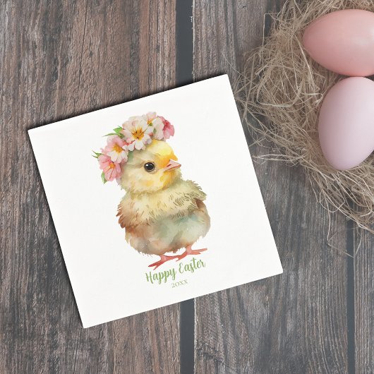 Hübsch Happy Oaster Watercolor Chick Serviette