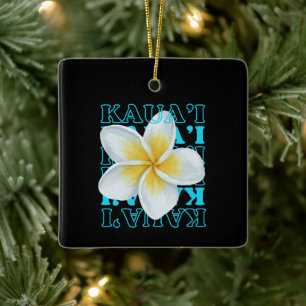 Hübsch Hawaiian Floral Tropical Kaua'i Weihnachten Keramikornament