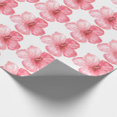 Hübsch Hawaiian Pink Floral Girly Elegante Geschenkpapier (Ecke)