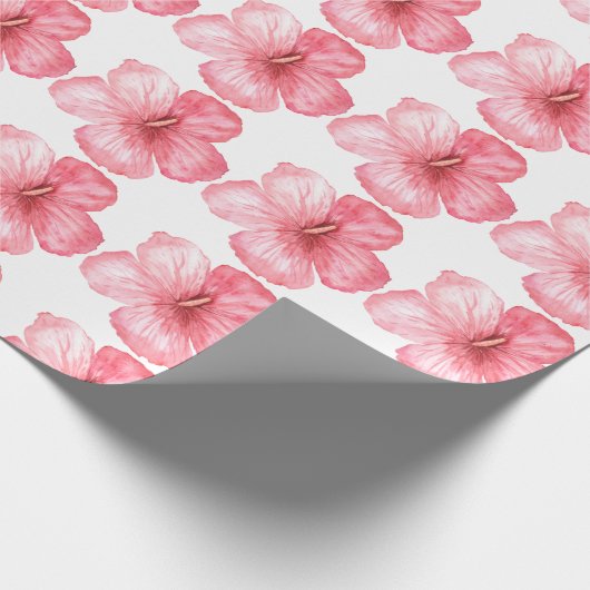 Hübsch Hawaiian Pink Floral Girly Elegante Geschenkpapier (Ecke)