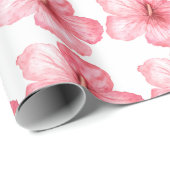 Hübsch Hawaiian Pink Floral Girly Elegante Geschenkpapier (Rolleneckpunkt)