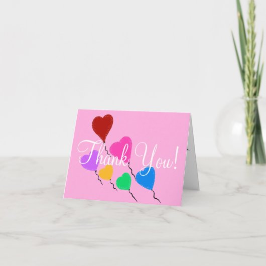 Hübsch Hearts Birthday Vielen Dank Karte (Vorderseite)