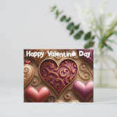 Hübsch Hearts Valentinstag Postkarte (Stehend Vorderseite)