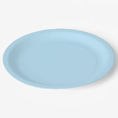 Hübsch hellblaue Solid-Farbe Pappteller (Schrägansicht)