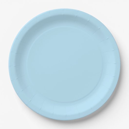 Hübsch hellblaue Solid-Farbe Pappteller (Vorderseite)