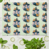 Hübsch Hexenschwarz Stars Pattern Halloween Geschirrtuch (Gefaltet)