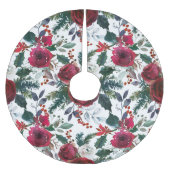 Hübsch Holiday Grenadine Red Mistletoe Weihnachten Polyester Weihnachtsbaumdecke (Vorderseite)