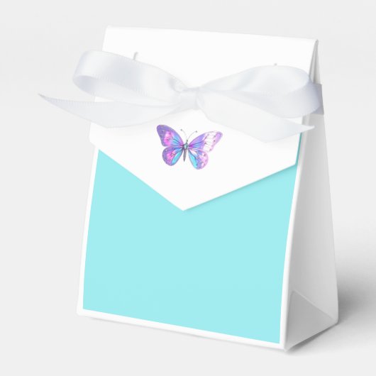 Hübsch Holographic Butterfly Gevor Box Aqua Geschenkschachtel (Vorderseite)