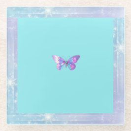 Hübsch Holographic Butterfly Untersetzer Aqua