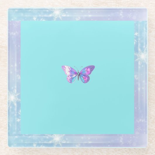 Hübsch Holographic Butterfly Untersetzer Aqua (Vorderseite)