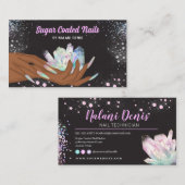 Hübsch Holographic Crystal Glitzer Nails Visitenkarte (Vorne/Hinten)