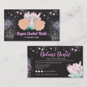 Hübsch Holographic Crystal Glitzer Nails Visitenkarte (Vorne/Hinten)