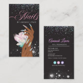 Hübsch Holographic Crystal Glitzer Nails Visitenkarte (Vorne/Hinten)