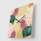 Hübsch Hydrangea Floral Quadratische Wanduhr (Winkel)