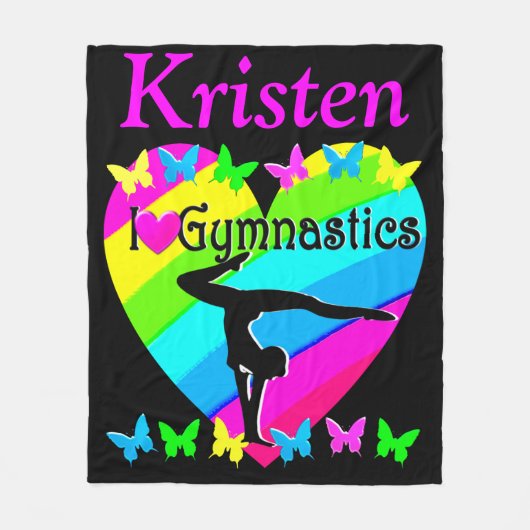 HÜBSCH I LIEBE GYMNASTICS PERSONALISIERT BLANKET FLEECEDECKE (Vorderseite)