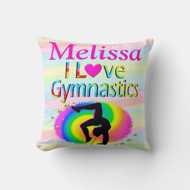 HÜBSCH I LIEBE GYMNASTICS PERSONALISIERT PILLOS KISSEN (Vorderseite)