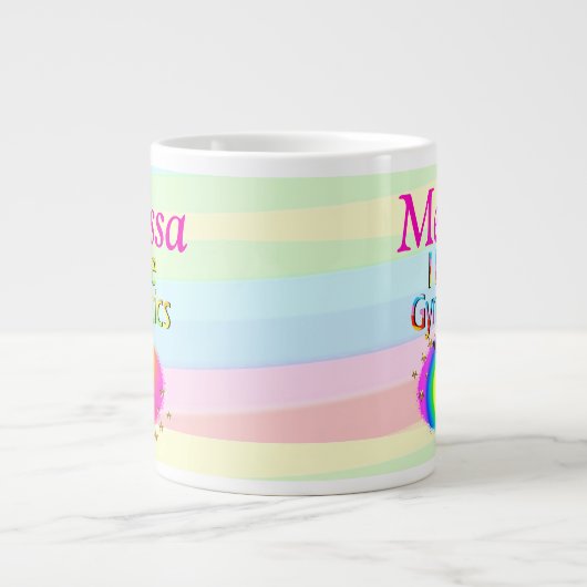 HÜBSCH I LIEBE GYMNASTICS PERSONALISIERTE MUG Jumbo-Tasse (Vorderseite)