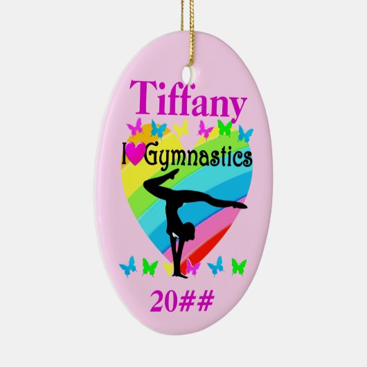 HÜBSCH I LIEBE GYMNASTICS PERSONALISIERTE ORNATION KERAMIKORNAMENT (Rechts)