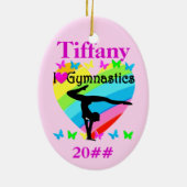 HÜBSCH I LIEBE GYMNASTICS PERSONALISIERTE ORNATION KERAMIKORNAMENT (Hinten)