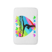 HÜBSCH I LIEBE GYMNASTICS RAINBOW DESIGN BADEMATTE (Vorderseite Vertikal)