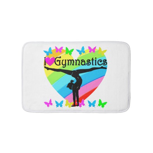 HÜBSCH I LIEBE GYMNASTICS RAINBOW DESIGN BADEMATTE (Vorderseite)