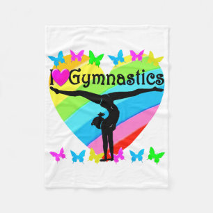 HÜBSCH I LIEBE GYMNASTICS RAINBOW DESIGN FLEECEDECKE