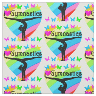 HÜBSCH I LIEBE GYMNASTICS RAINBOW DESIGN STOFF