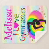 HÜBSCH I LIEBE GYMNASTICS SHERPA BLANKET SHERPADECKE (Vorderseite (Horizontal))