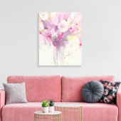 Hübsch im Frühjahr | Soft Pink Bouquet Leinwanddruck (Insitu (Wohnzimmer))