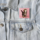 Hübsch im rosa Kätzchen Button (Beispiel)