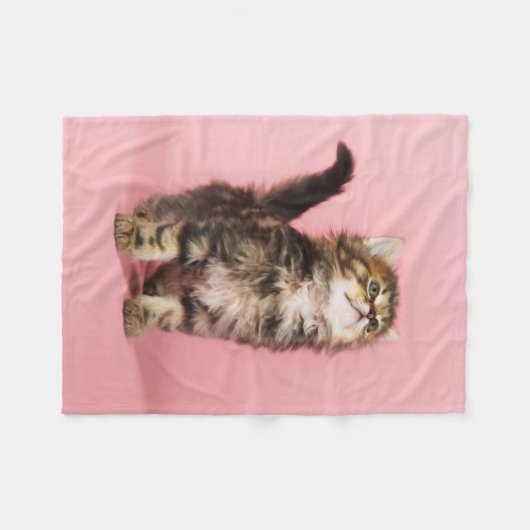 Hübsch im rosa Kätzchen Fleecedecke (Vorderseite (Horizontal))