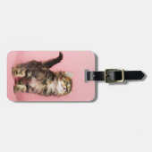 Hübsch im rosa Kätzchen Gepäckanhänger (Vorderseite horizontal)